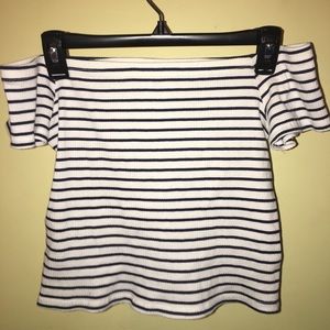 striped off the shoulder top | NWOT